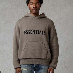 essentials knit hoodie